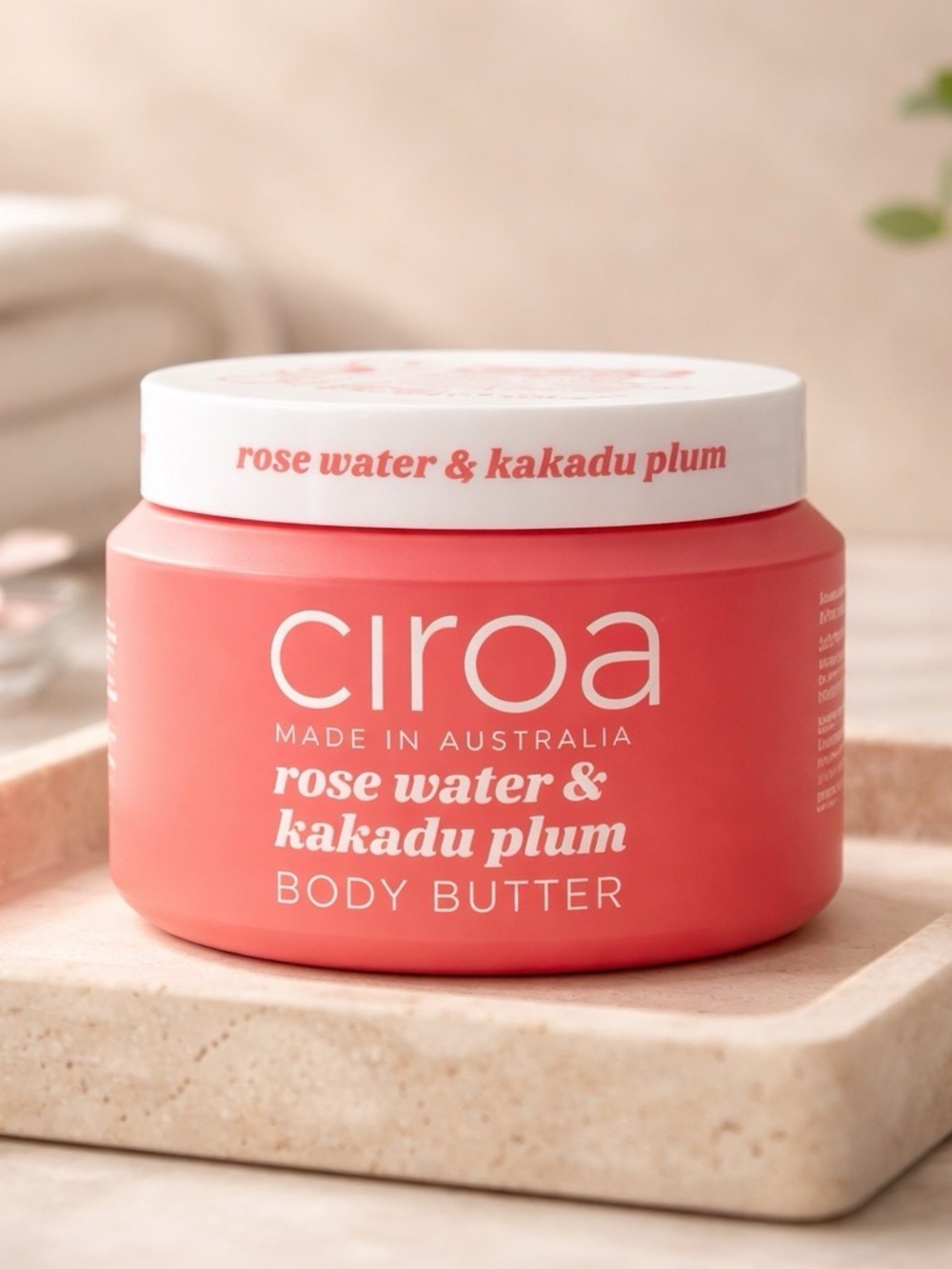 Ciroa Rose Water & Kakadu Plum Body Butter - Coral Pink